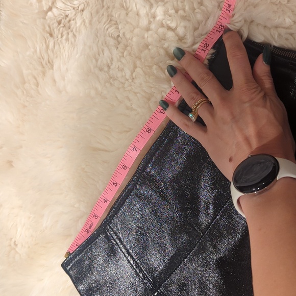 Free People coated shiny black mini skirt holding on to a dream - Picture 6 of 13